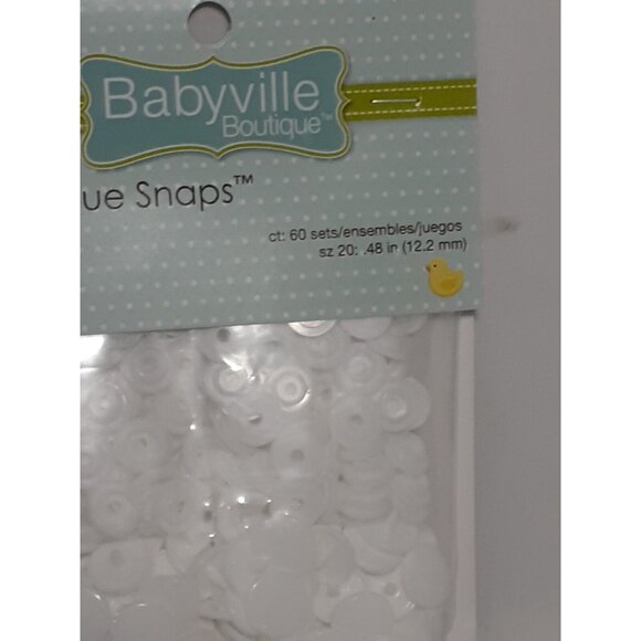Babyville Boutique Snaps Size 20,  60 Sets pet Pkg, White, Sewing Crafts Infant - Picture 3 of 10